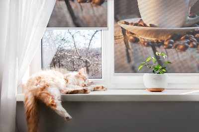 Rollo für fenster Eine Tasse Kaffee