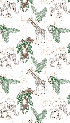 Verdunkelungsrollo Giraffen, Elefanten und Blätter