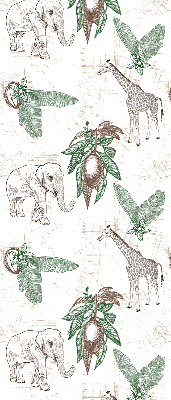 Verdunkelungsrollo Giraffen, Elefanten und Blätter