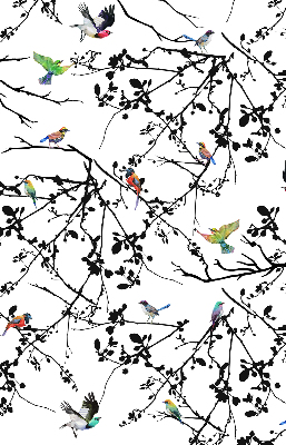 Rollo ohne bohren Vögel auf den Zweigen
