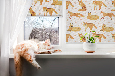 Fensterrollo innen Füchse