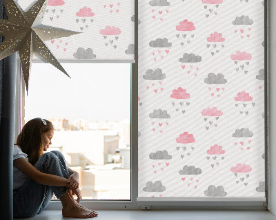 Fensterrollo Rosa und graue Wolken