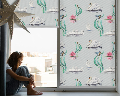 Fenster rollo Schwäne und Enten