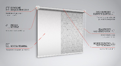 Verdunkelungsrollo 3D-Quadrate mit Streifen