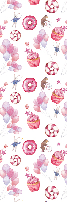 Rollo fenster Rosa Donuts und Kaninchenballons