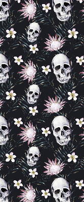 Rollo ohne bohren Schädel zwischen Blumen