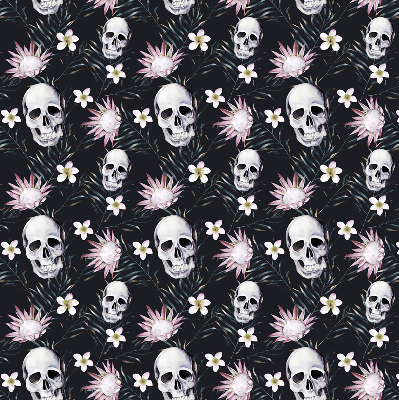 Rollo ohne bohren Schädel zwischen Blumen