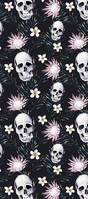 Rollo ohne bohren Schädel zwischen Blumen