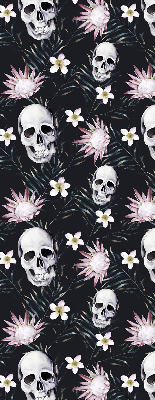 Rollo ohne bohren Schädel zwischen Blumen