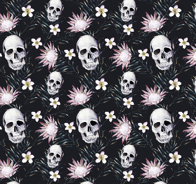 Rollo ohne bohren Schädel zwischen Blumen