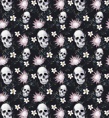 Rollo ohne bohren Schädel zwischen Blumen
