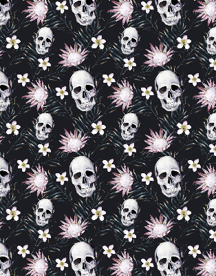 Rollo ohne bohren Schädel zwischen Blumen