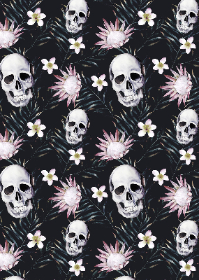 Rollo ohne bohren Schädel zwischen Blumen