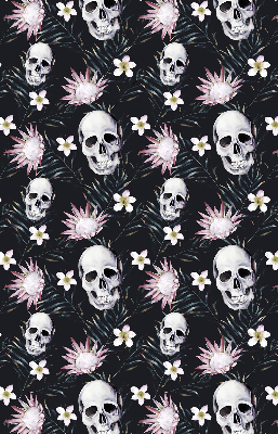 Rollo ohne bohren Schädel zwischen Blumen