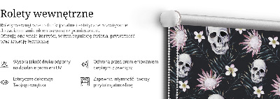 Rollo ohne bohren Schädel zwischen Blumen