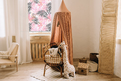 Rollo fenster Rosa und schwarze Blätter