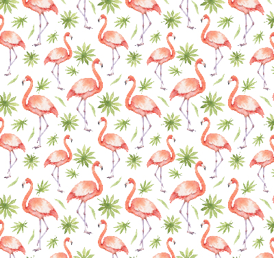 Rollo Flamingo und Blätter