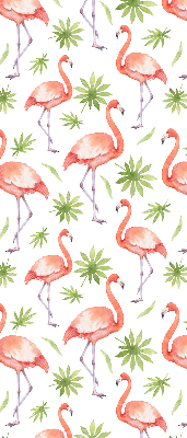 Rollo Flamingo und Blätter