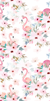 Rollo Flamingos zwischen Blumen