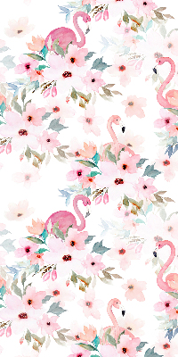 Rollo Flamingos zwischen Blumen