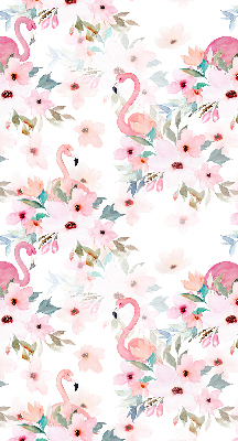 Rollo Flamingos zwischen Blumen