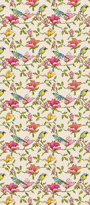Rollo fenster Vögel auf Blumen