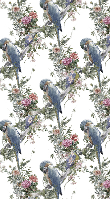 Rollo Papageien auf Blumen