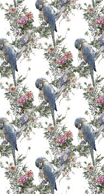 Rollo Papageien auf Blumen
