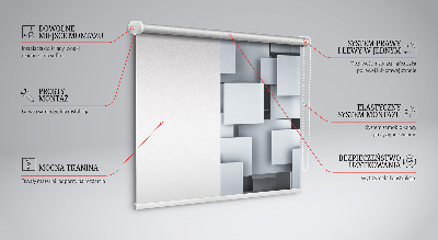 Verdunkelungsrollo Graue 3D-Quadrate