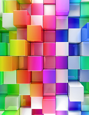 Verdunkelungsrollo Bunte 3D-Würfel