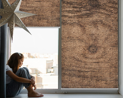 Fensterrollo ohne bohren Dunkles Holz