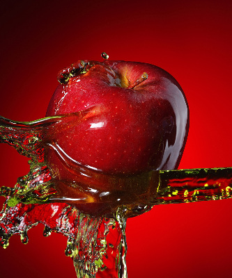 Rollo Apfel mit Wasser übergossen