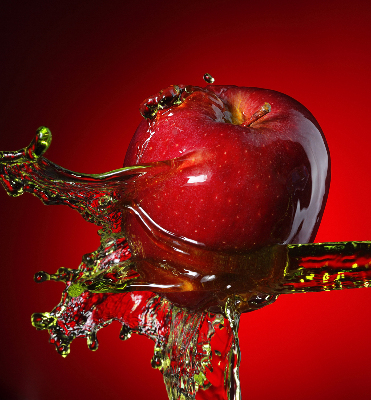 Rollo Apfel mit Wasser übergossen