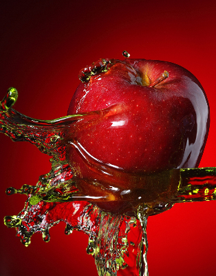 Rollo Apfel mit Wasser übergossen