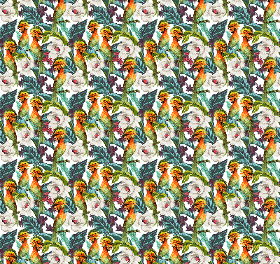 Rollo Vögel und Blumen