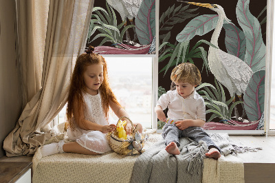 Fensterrollo ohne bohren Vögel in den Blättern