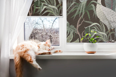 Fensterrollo ohne bohren Vögel in den Blättern