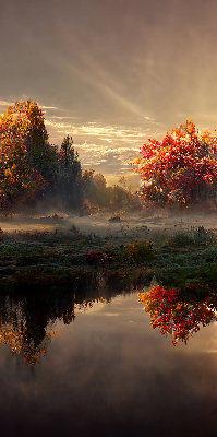 Rollo innen Sonnenuntergang hinter den Bäumen