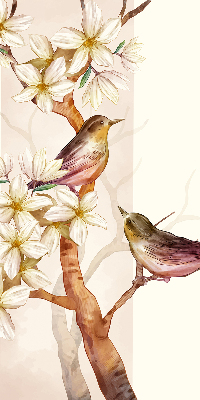 Rollo Vögel auf einem Baum mit Blumen