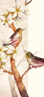Rollo Vögel auf einem Baum mit Blumen