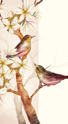 Rollo Vögel auf einem Baum mit Blumen