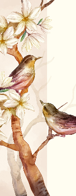 Rollo Vögel auf einem Baum mit Blumen