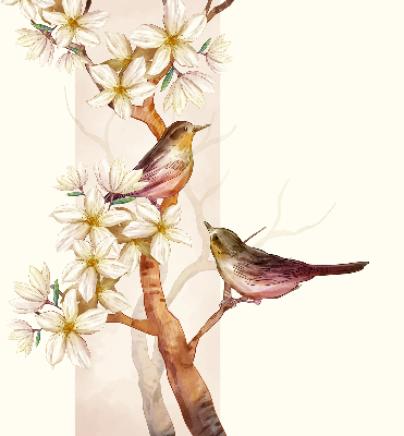 Rollo Vögel auf einem Baum mit Blumen