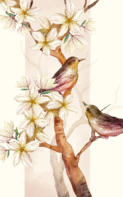 Rollo Vögel auf einem Baum mit Blumen