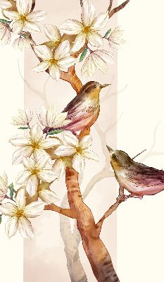 Rollo Vögel auf einem Baum mit Blumen