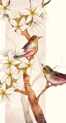 Rollo Vögel auf einem Baum mit Blumen