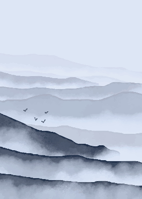 Rollo fenster Berge im Nebel
