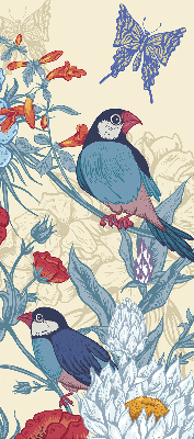 Rollo Vögel zwischen Blumen