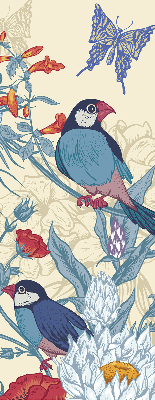 Rollo Vögel zwischen Blumen