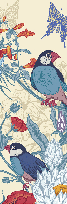 Rollo Vögel zwischen Blumen